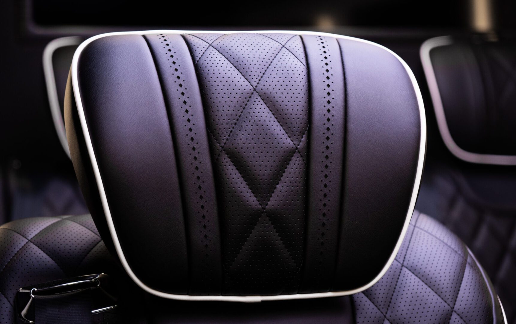A close up of the back rest on a car